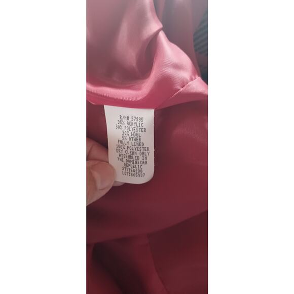 Vintage Requirements Red Black Plaid Blazer Size 20W Wool Blend Career Jacket - Picture 6 of 6